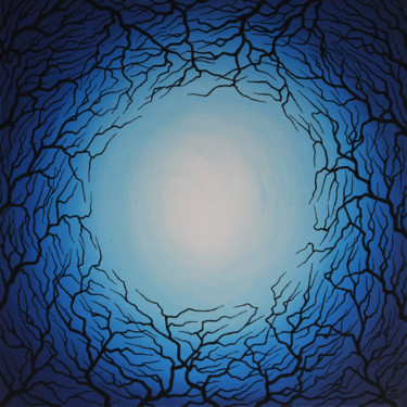 Painting titled "Focalisation bleue." by Jonathan Pradillon, Original Artwork, Acrylic Mounted on Wood Stretcher frame