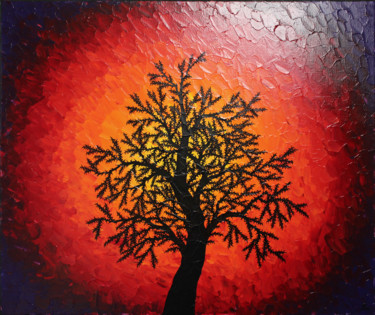 Peinture intitulée "Silhouette d’arbre…" par Jonathan Pradillon, Œuvre d'art originale, Acrylique