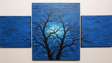 Schilderij getiteld "Silhouette d’arbre…" door Jonathan Pradillon, Origineel Kunstwerk, Acryl