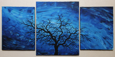 Peinture intitulée "Silhouette d’arbre…" par Jonathan Pradillon, Œuvre d'art originale, Acrylique Monté sur Châssis en bois
