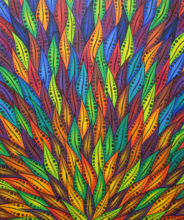 Peinture intitulée "Mouvement flamboyant" par Jonathan Pradillon, Œuvre d'art originale, Acrylique