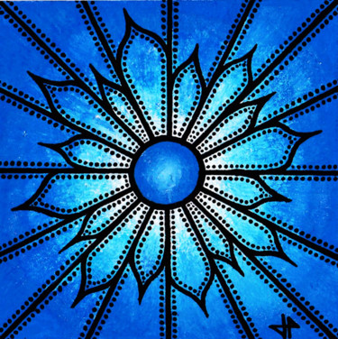 Peinture intitulée "Fleur bleue" par Jonathan Pradillon, Œuvre d'art originale, Acrylique