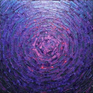 Éclat de lueur rose violette iridescente Peinture intitulée "Éclat de lueur rose…" par Jonathan Pradillon, Œuvre d'art originale, Acrylique Monté sur Châssis