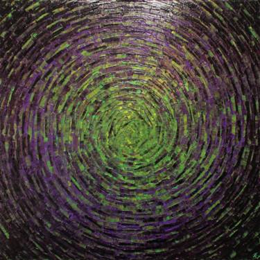 Éclat de couleur vert violet Peinture intitulée "Éclat de couleur ve…" par Jonathan Pradillon, Œuvre d'art originale, Acrylique Monté sur Châssis