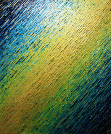 Картина под названием "Texture couteau or…" - Jonathan Pradillon, Подлинное произведение искусства, Акрил Установлен на Дере…