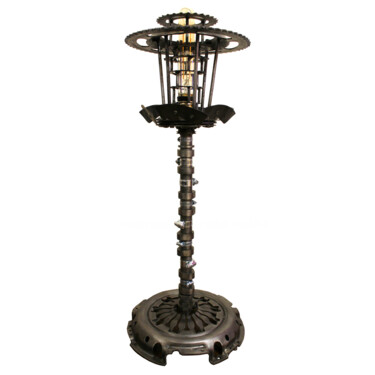 Design mit dem Titel "Lampe Mécanique" von Jonathan Pradillon, Original-Kunstwerk, Metalle