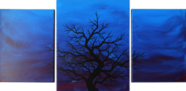 Painting titled "Silhouette sombre d…" by Jonathan Pradillon, Original Artwork, Acrylic Mounted on Wood Stretcher frame