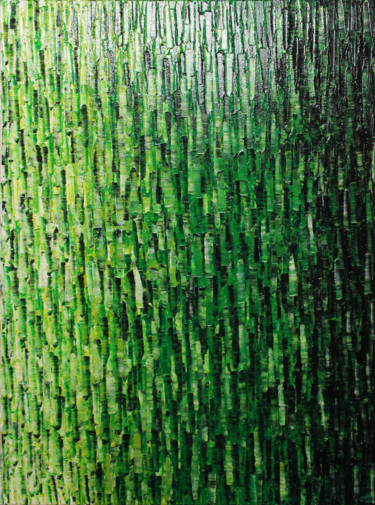 Pittura intitolato "Fondu blanc vert" da Jonathan Pradillon, Opera d'arte originale, Acrilico Montato su Telaio per barella…