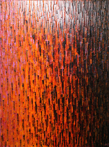 Painting titled "Fondu rose orange v…" by Jonathan Pradillon, Original Artwork, Acrylic Mounted on Wood Stretcher frame
