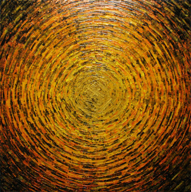 Éclat de couleur jaune orange. Peinture intitulée "Éclat de couleur ja…" par Jonathan Pradillon, Œuvre d'art originale, Acrylique Monté sur Châssis