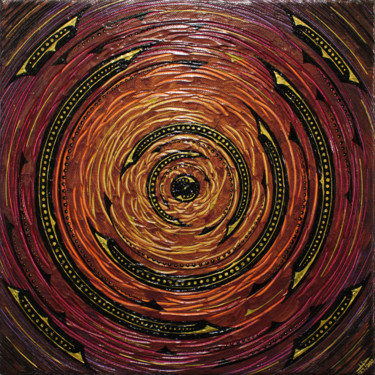 Painting titled "Rotation or orange…" by Jonathan Pradillon, Original Artwork, Acrylic Mounted on Wood Stretcher frame