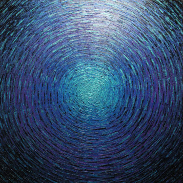 Grand éclat couleurs bleu violet iridescent. Peinture intitulée "Grand éclat couleur…" par Jonathan Pradillon, Œuvre d'art originale, Acrylique Monté sur Châssis