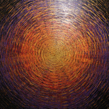Painting titled "Vaste éclat or oran…" by Jonathan Pradillon, Original Artwork, Acrylic Mounted on Wood Stretcher frame