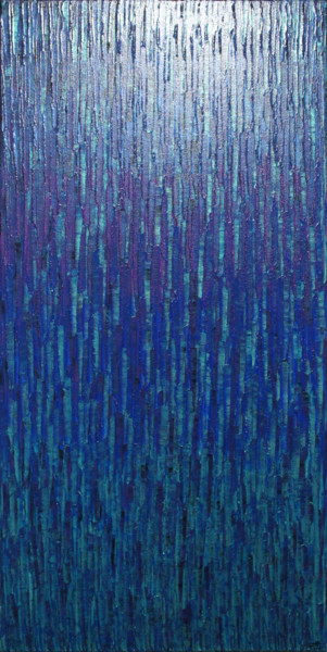 제목이 "Matrice bleue viole…"인 미술작품 Jonathan Pradillon로, 원작, 아크릴 나무 들것 프레임에 장착됨