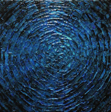 Petit éclat bleu iridescent profond Peinture intitulée "Petit éclat bleu ir…" par Jonathan Pradillon, Œuvre d'art originale, Acrylique Monté sur Châssis