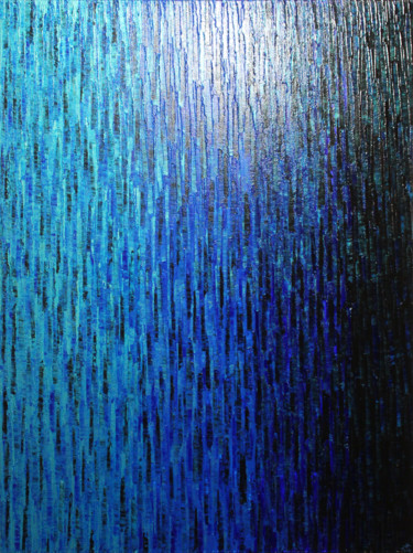 Malerei mit dem Titel "Grand fondu bleu ir…" von Jonathan Pradillon, Original-Kunstwerk, Acryl Auf Keilrahmen aus Holz monti…