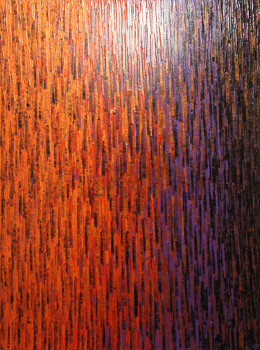 Painting titled "Grand Fondu Orange…" by Jonathan Pradillon, Original Artwork, Acrylic Mounted on Wood Stretcher frame