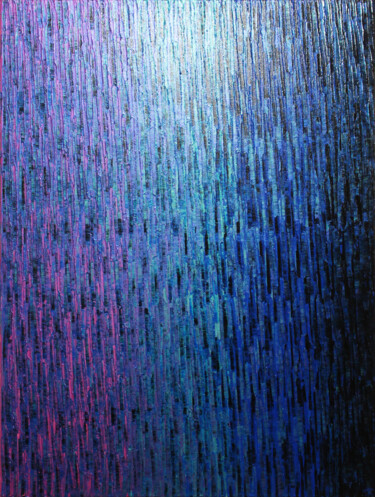 Grand Fondu Rose Bleu Iridescent Peinture intitulée "Grand Fondu Rose Bl…" par Jonathan Pradillon, Œuvre d'art originale, Acrylique Monté sur Châssis