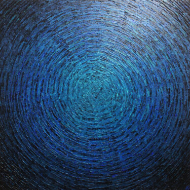 Pintura intitulada "Éclat bleu profond" por Jonathan Pradillon, Obras de arte originais, Acrílico Montado em Armação em made…