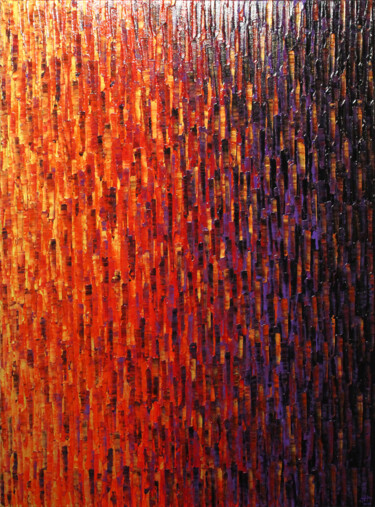Pittura intitolato "Fondu or rouge viol…" da Jonathan Pradillon, Opera d'arte originale, Acrilico Montato su Telaio per bare…