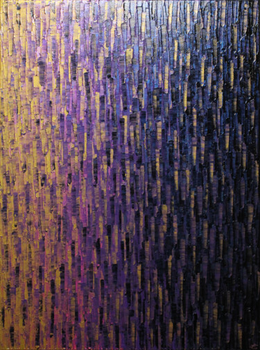 Painting titled "Fondu doré violet g…" by Jonathan Pradillon, Original Artwork, Acrylic Mounted on Wood Stretcher frame