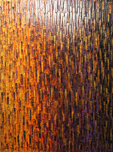 Peinture intitulée "Fondu doré orange v…" par Jonathan Pradillon, Œuvre d'art originale, Acrylique Monté sur Châssis en bois