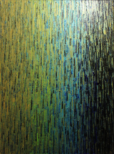 Peinture intitulée "Fondu or vert bleu…" par Jonathan Pradillon, Œuvre d'art originale, Acrylique Monté sur Châssis en bois