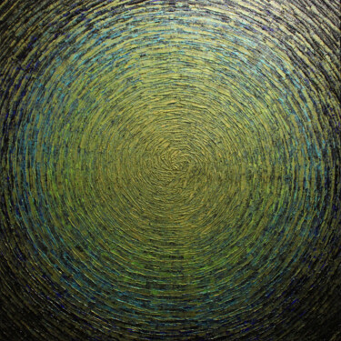 Peinture intitulée "Éclat or vert bleu…" par Jonathan Pradillon, Œuvre d'art originale, Acrylique Monté sur Châssis en bois
