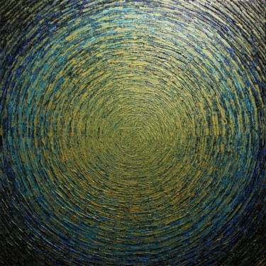 Peinture intitulée "Éclat or bleu" par Jonathan Pradillon, Œuvre d'art originale, Acrylique Monté sur Châssis en bois