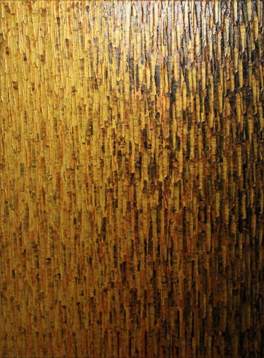 Pintura titulada "Fondu or marron." por Jonathan Pradillon, Obra de arte original, Acrílico Montado en Bastidor de camilla d…