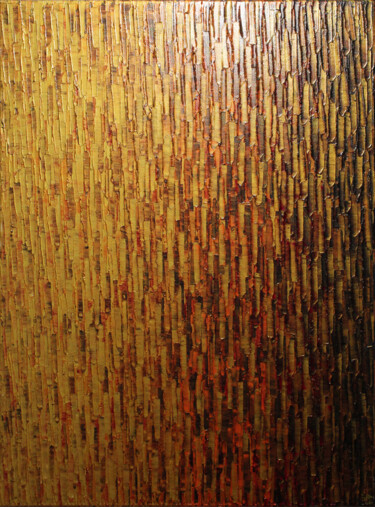 Peinture intitulée "Fondu or orange mag…" par Jonathan Pradillon, Œuvre d'art originale, Acrylique Monté sur Châssis en bois
