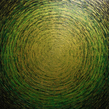 Peinture intitulée "Éclat or verdoyant" par Jonathan Pradillon, Œuvre d'art originale, Acrylique Monté sur Châssis en bois