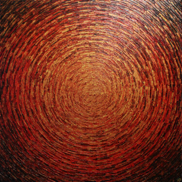 Картина под названием "Éclat or rouge" - Jonathan Pradillon, Подлинное произведение искусства, Акрил Установлен на Деревянна…