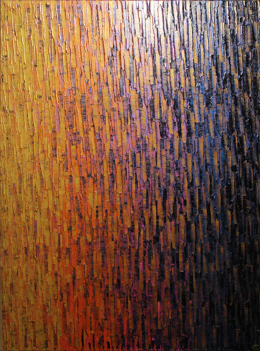 Peinture intitulée "Fondu or orange ros…" par Jonathan Pradillon, Œuvre d'art originale, Acrylique Monté sur Châssis en bois