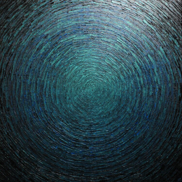 Pintura titulada "Éclat bleu gris iri…" por Jonathan Pradillon, Obra de arte original, Acrílico Montado en Bastidor de camil…