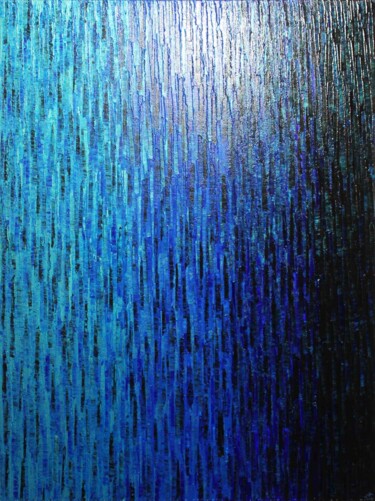 Peinture intitulée "Grand fondu bleu ir…" par Jonathan Pradillon, Œuvre d'art originale, Acrylique Monté sur Châssis en bois