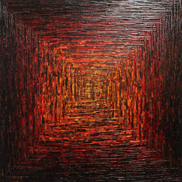 Картина под названием "Dégradé carré chale…" - Jonathan Pradillon, Подлинное произведение искусства, Акрил Установлен на Дер…