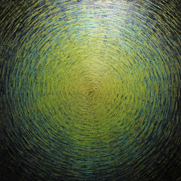 Malerei mit dem Titel "Vaste éclat or vert…" von Jonathan Pradillon, Original-Kunstwerk, Acryl Auf Keilrahmen aus Holz monti…