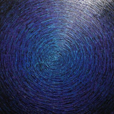 Painting titled "Éclat bleu violet i…" by Jonathan Pradillon, Original Artwork, Acrylic Mounted on Wood Stretcher frame