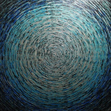 Malerei mit dem Titel "Éclat argent bleu i…" von Jonathan Pradillon, Original-Kunstwerk, Acryl Auf Keilrahmen aus Holz monti…