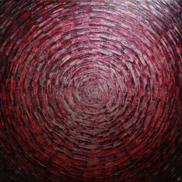 Painting titled "Éclat rouge iridesc…" by Jonathan Pradillon, Original Artwork, Acrylic Mounted on Wood Stretcher frame