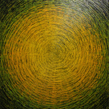 Ζωγραφική με τίτλο "Éclat jaune vert." από Jonathan Pradillon, Αυθεντικά έργα τέχνης, Ακρυλικό Τοποθετήθηκε στο Ξύλινο φορεί…