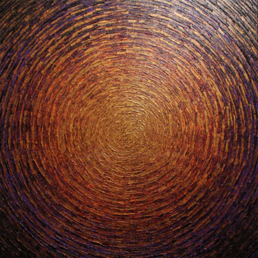 Peinture intitulée "Éclat or orange vio…" par Jonathan Pradillon, Œuvre d'art originale, Acrylique Monté sur Châssis en bois