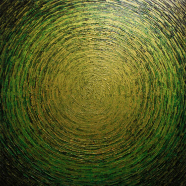 Peinture intitulée "Éclat or verdoyant." par Jonathan Pradillon, Œuvre d'art originale, Acrylique Monté sur Châssis en bois