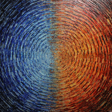 Malerei mit dem Titel "Éclat mixte bleu ro…" von Jonathan Pradillon, Original-Kunstwerk, Acryl Auf Keilrahmen aus Holz monti…