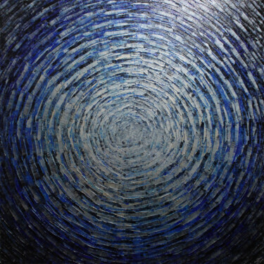 Картина под названием "Éclat argent bleu f…" - Jonathan Pradillon, Подлинное произведение искусства, Акрил Установлен на Дер…