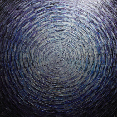 Malerei mit dem Titel "Éclat argent bleu v…" von Jonathan Pradillon, Original-Kunstwerk, Acryl Auf Keilrahmen aus Holz monti…