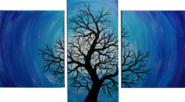 Painting titled "Triptyque silhouett…" by Jonathan Pradillon, Original Artwork, Acrylic Mounted on Wood Stretcher frame