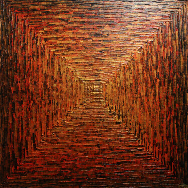 Peinture intitulée "Dégradé carré or ro…" par Jonathan Pradillon, Œuvre d'art originale, Acrylique Monté sur Châssis en bois