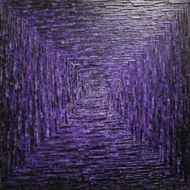 Painting titled "Dégradé carré viole…" by Jonathan Pradillon, Original Artwork, Acrylic Mounted on Wood Stretcher frame